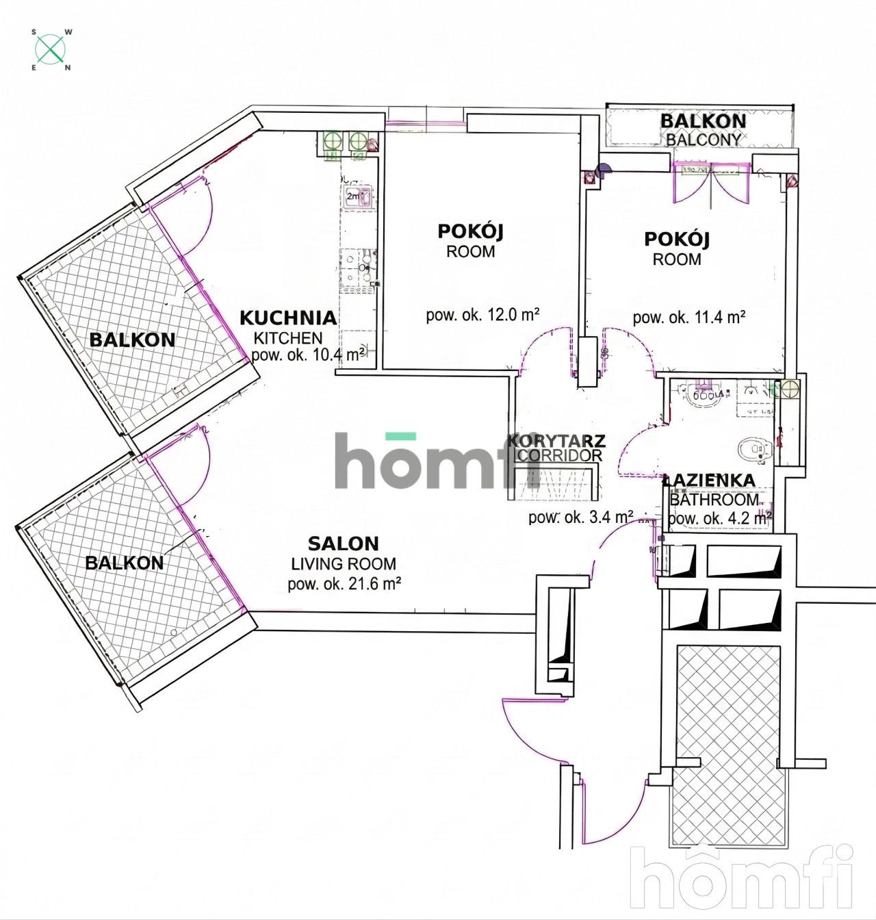 3-ROOM APARTMENT WITH A VIEW ON THE MOUND | SWIMMING POOL, GYM, SAUNA INCLUDED IN THE PRICE ┃ FOR FAMILIES WITH CHILDREN ┃ PETS ACCEPTED ┃ UL. KOŁOWA 5 ┃ TERRACES VERONA ┃ BRONOWICE ┃ 3 BALCONIES ┃ GARAGE AND STORAGE ROOM - Apartment - Rent - Kraków, Krowodrza / Bronowice