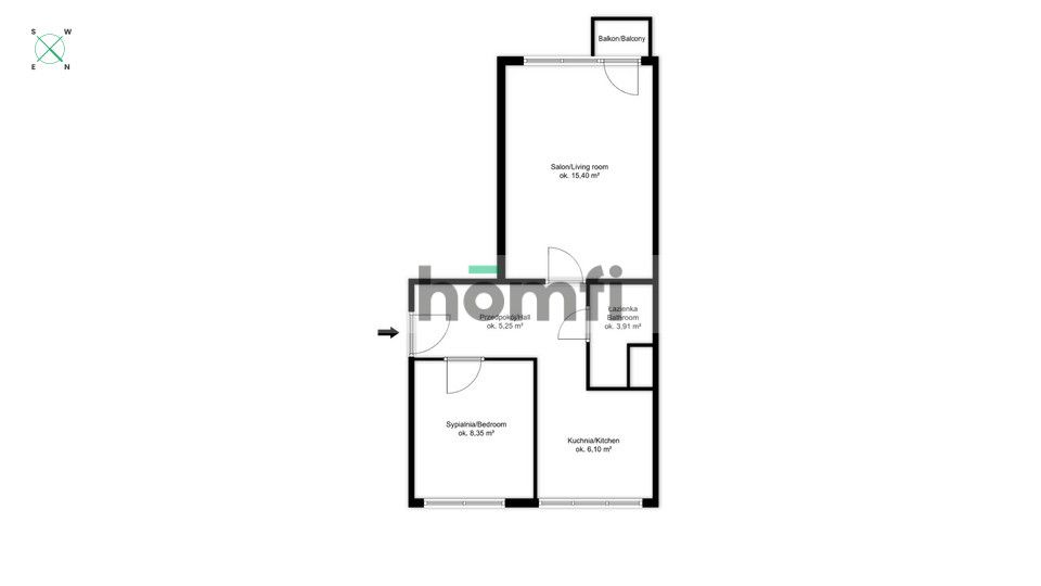 Available for immediate rent: a comfortable, freshly renovated 1-bedroom apartment (2 rooms) - Apartment - Rent - Toruń, Mokre