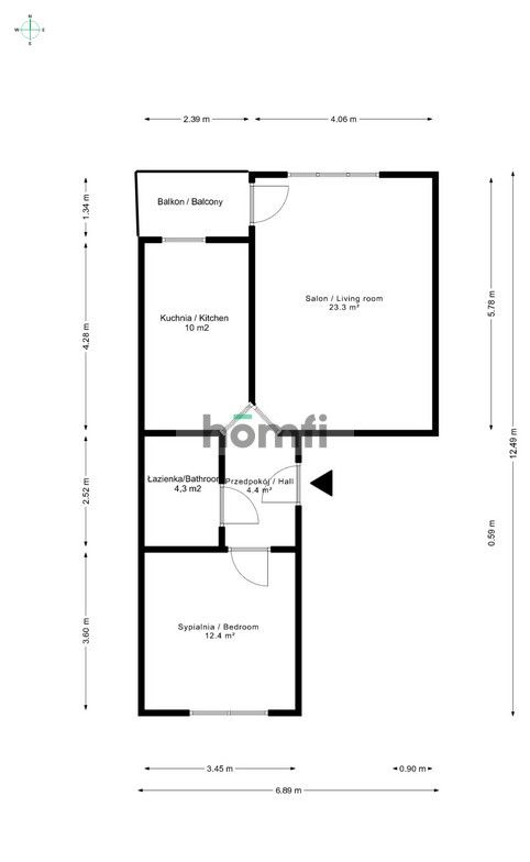Spacious 2-room apartment (55 m²) with a balcony and a garage - Apartment - Rent - Wrocław, Psie Pole / Lipa Piotrowska
