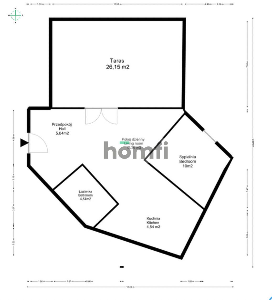 Mieszkanie 2 pokoje z dużym tarasem 15min do Rynku - Mieszkanie - Wynajem - Wrocław, Śródmieście