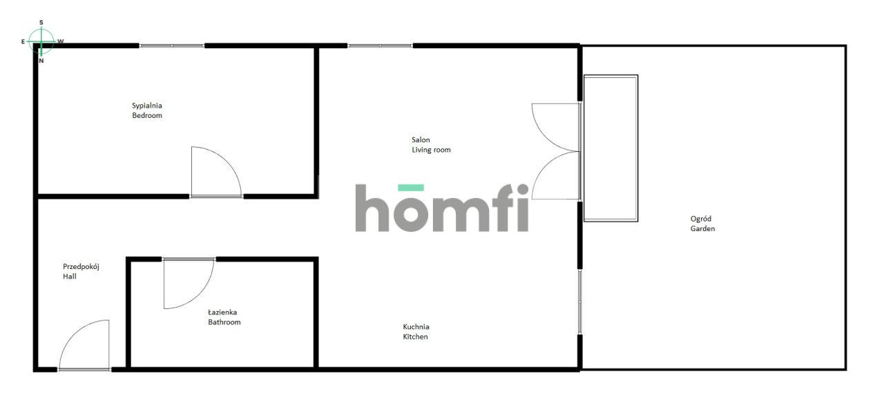 2 rooms | 50 m² | garden | Nyska Street | garage - Квартира - Оренда - Wrocław, Krzyki / Huby