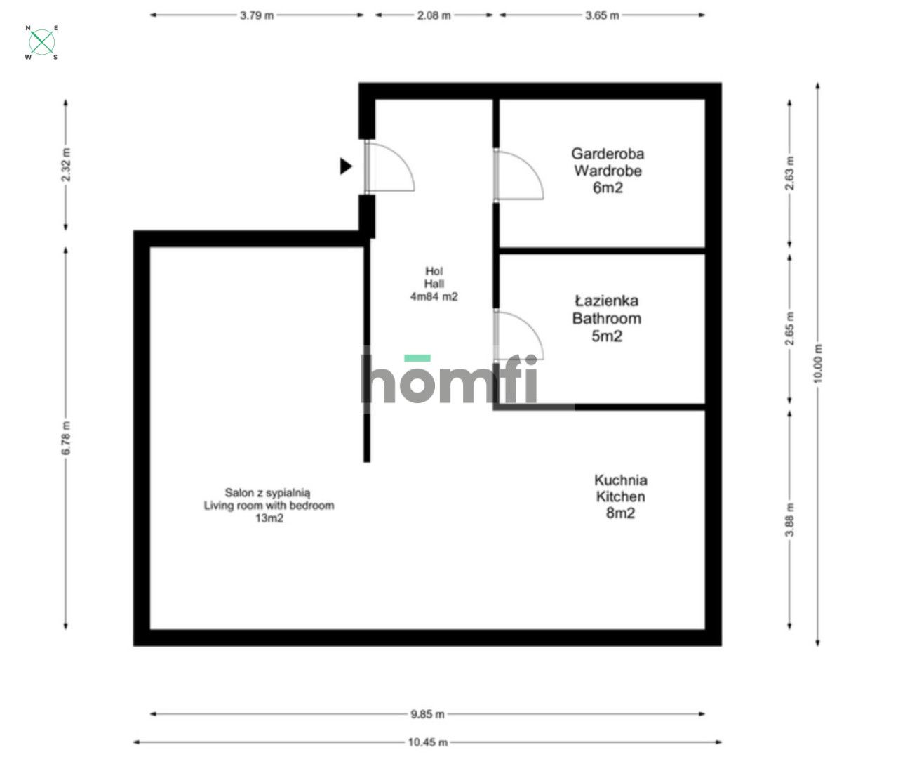 Kawalerka z wydzieloną sypialnią i garderobą - Mieszkanie - Wynajem - Wrocław, Stare Miasto