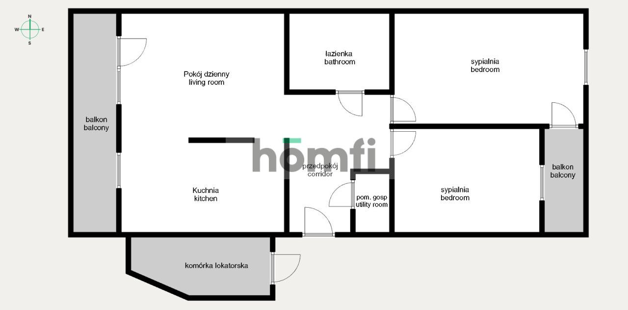 For rent a comfortable 3-room apartment, Bobrzyńskiego, Osiedle Europejskie - Apartment - Rent - Kraków, Ruczaj