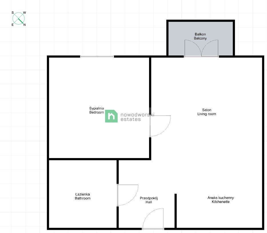 2-room apartment at Przyjaźni street - Квартира - Оренда - Wrocław, Krzyki / Partynice