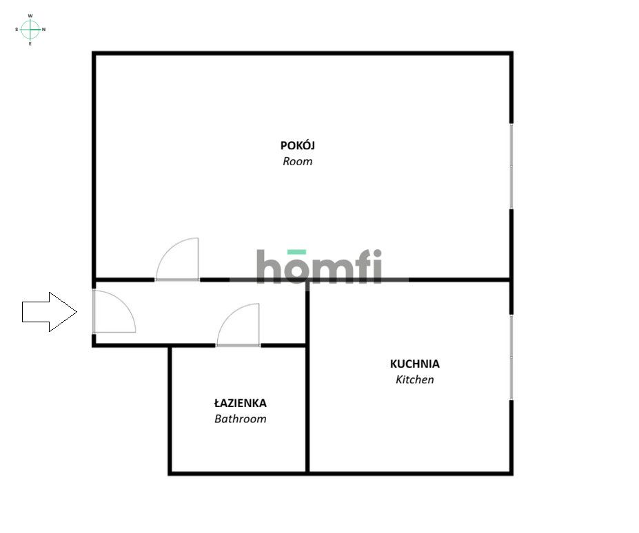 Bright studio apartment with a separate kitchen | Bronowice, Rydla Street | 33.65 m2 - Apartment - Rent - Kraków, Krowodrza / Bronowice