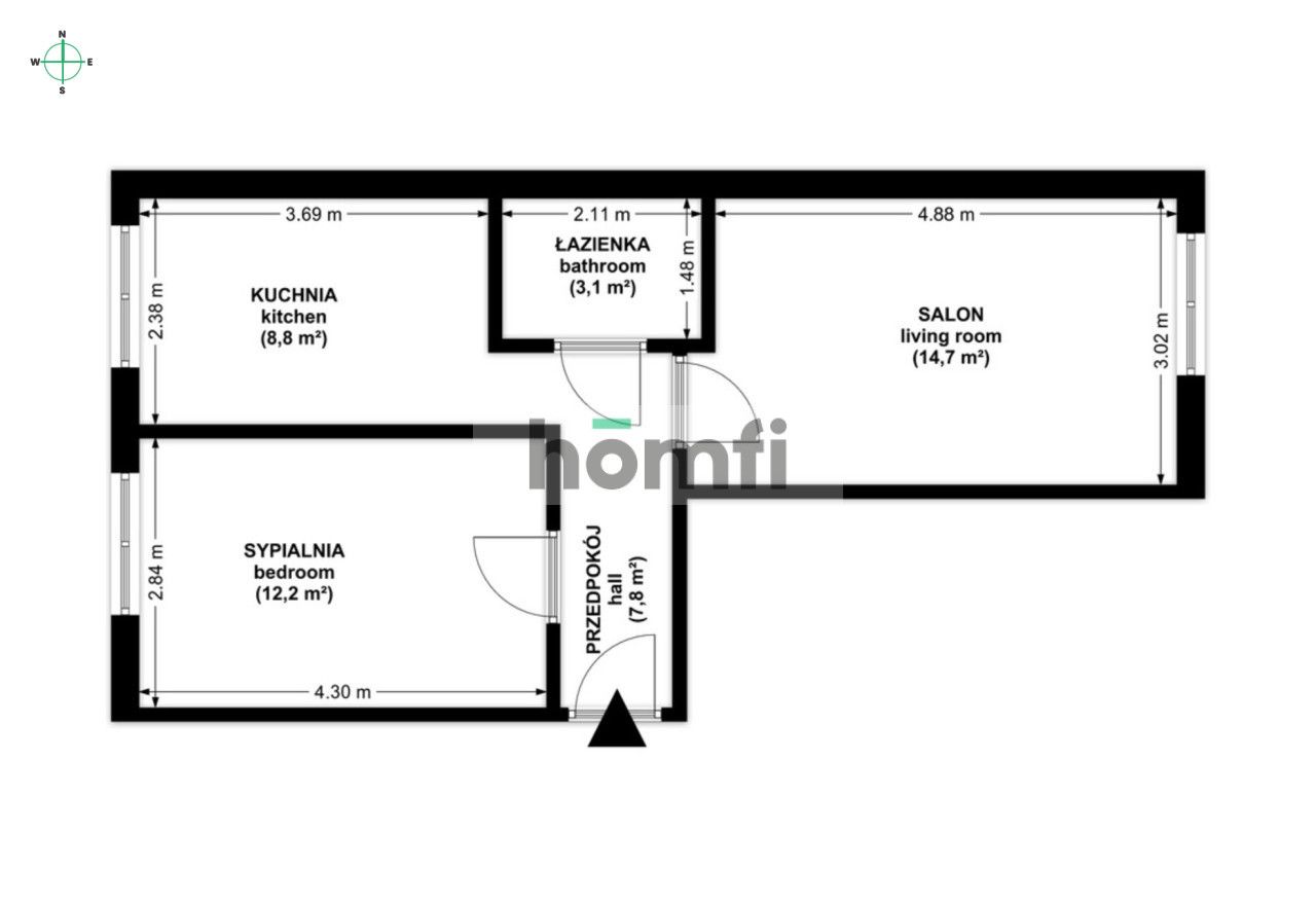 Spacious two-room apartment | Kraków, Stalowe - Apartment - Rent - Kraków, Nowa Huta