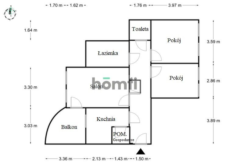 Spacious three-room apartment with a balcony, Grzegórzecka Street - Apartment - Rent - Kraków, Śródmieście / Grzegórzki