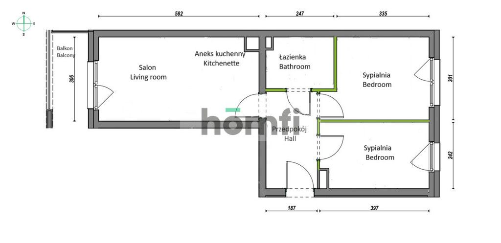 Three rooms flat with balcony at Orawska street, 2999 PLN - Apartment - Rent - Wrocław, Krzyki / Ołtaszyn