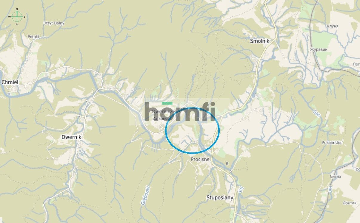 YOU WILL FALL IN LOVE! Plot with a view of Połoniny and direct acces to San river, 62 ha - Ділянка - Продаж - Bieszczadzki, Lutowiska / Procisne