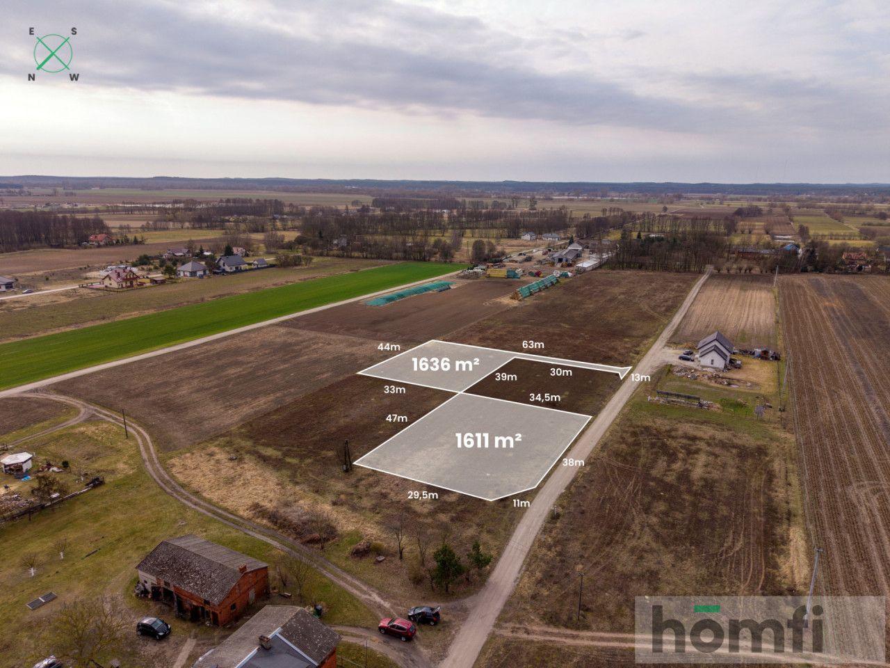 Building Plots | 1611 m² | 1636 m² | Local Zoning Plan | Zławieś Wielka - Plot - Sale - Toruński, Zławieś Wielka