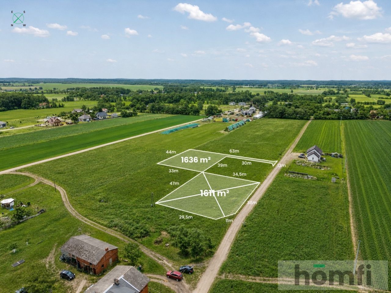 Building Plots | 1611 m² | 1636 m² | Local Zoning Plan | Zławieś Wielka - Plot - Sale - Toruński, Zławieś Wielka