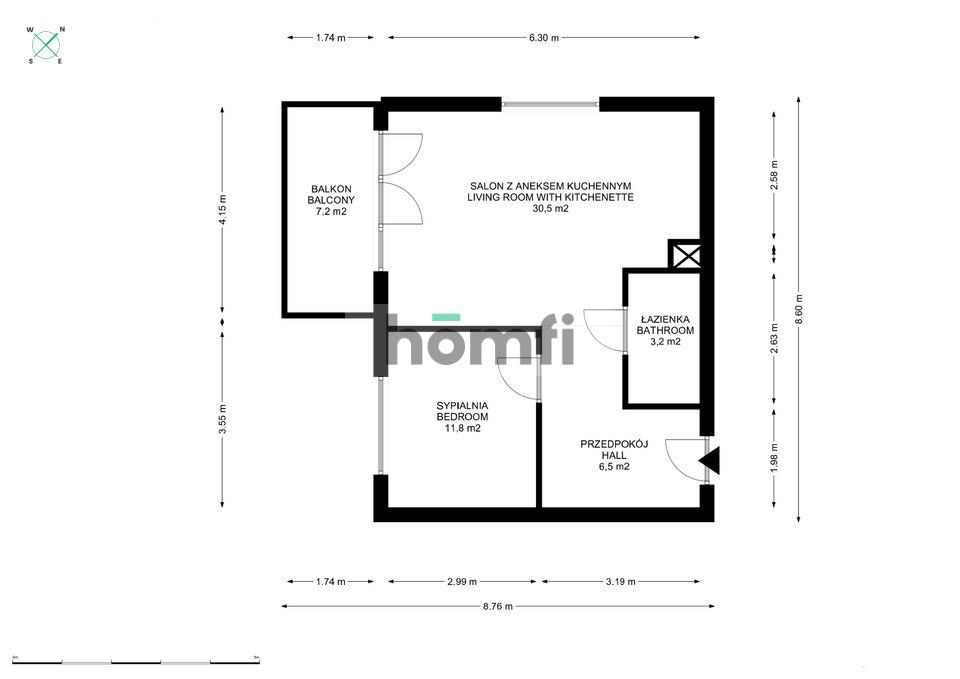 Mieszkanie na wynajem - ul. Lwowska, 51 m2, widok na jezioro Malta - Mieszkanie - Wynajem - Poznań, Nowe Miasto
