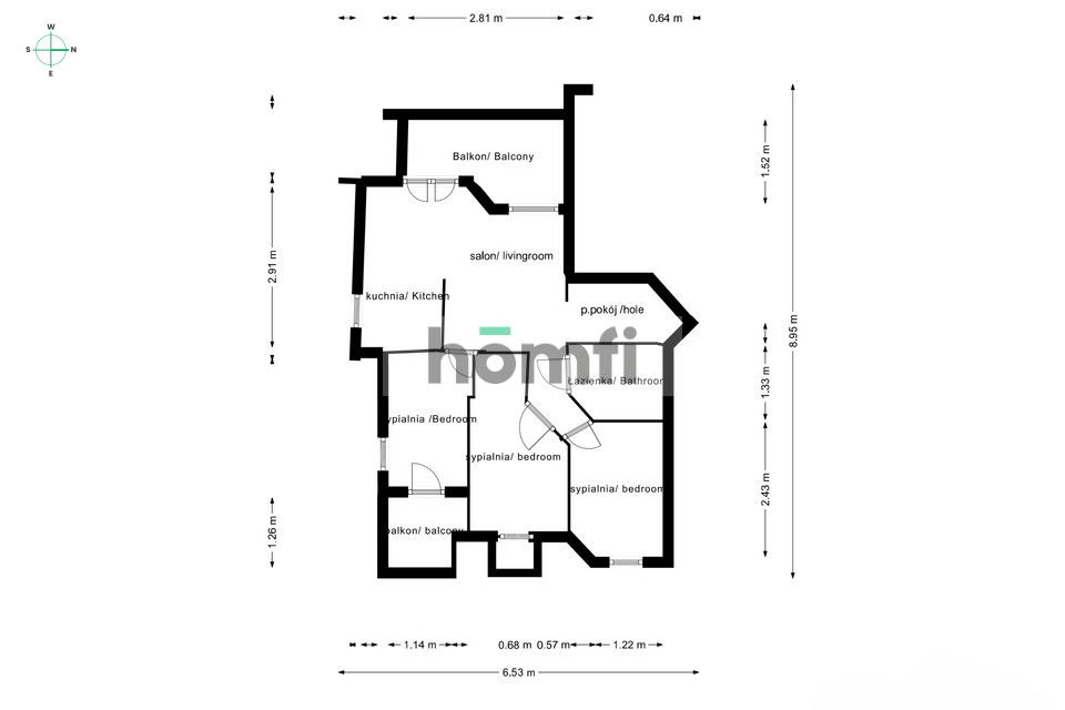 2 ROOMS | BALCONY | AIR CONDITIONING | PARKING - Квартира - Продаж - Wrocławski, Kobierzyce / Wysoka