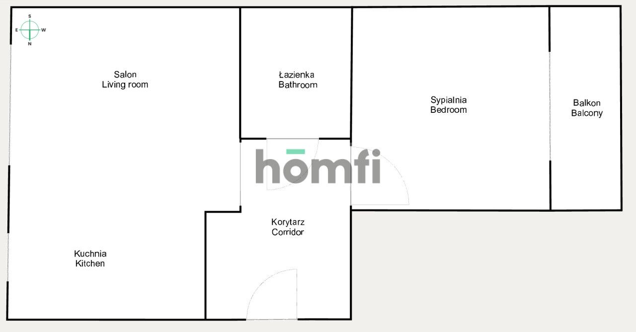 2-room apartment with a balcony in a green area - Квартира - Продаж - Kraków, Podgórze / Bieżanów-Prokocim