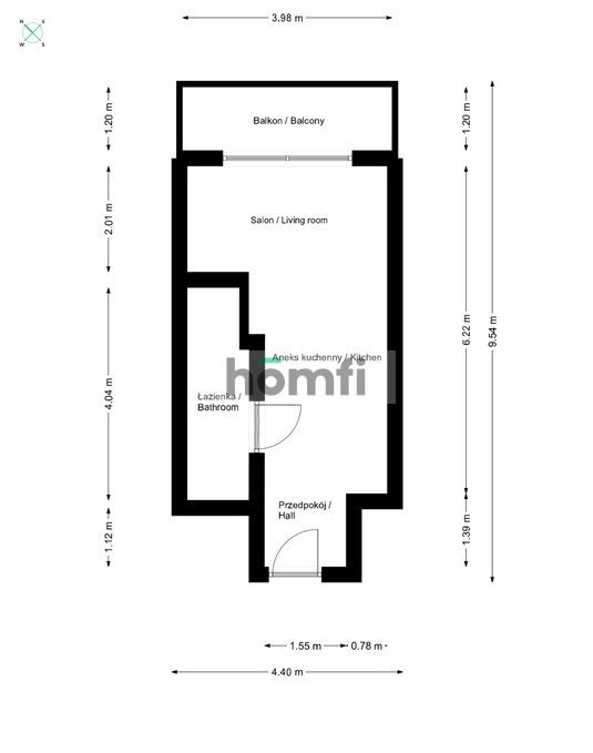 CITY CENTER | GLOBAL | STUDIO WITH BALCONY - Apartment - Rent - Katowice, Śródmieście