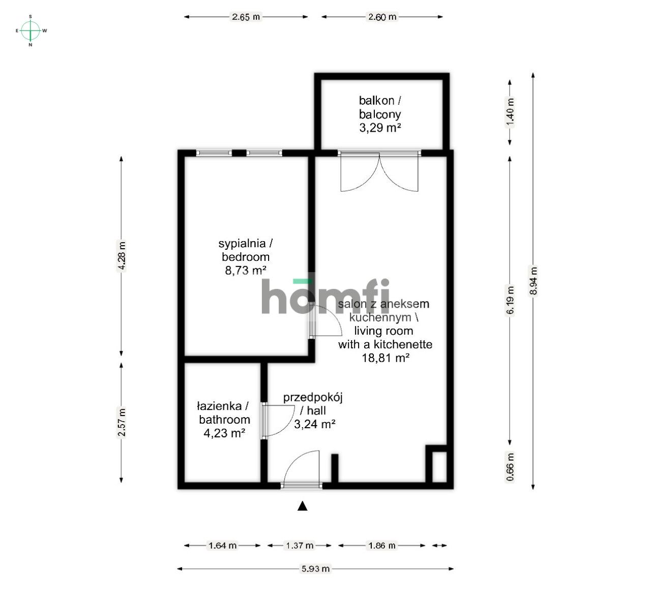 2 POKOJE | NOWE | PO REMONCIE | BALKON - Mieszkanie - Sprzedaż - Wrocław, Krzyki / Brochów
