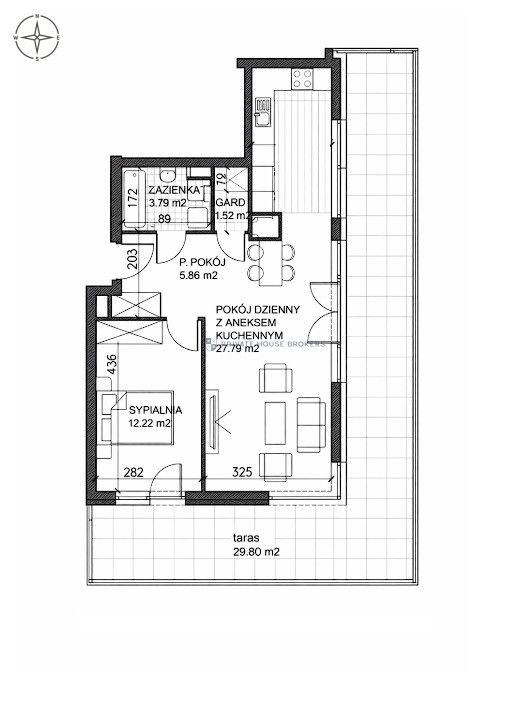 2 rooms | Tarnogaj | Large terrace 30m2 | High standard - Apartment - Sale - Wrocław, Krzyki / Tarnogaj