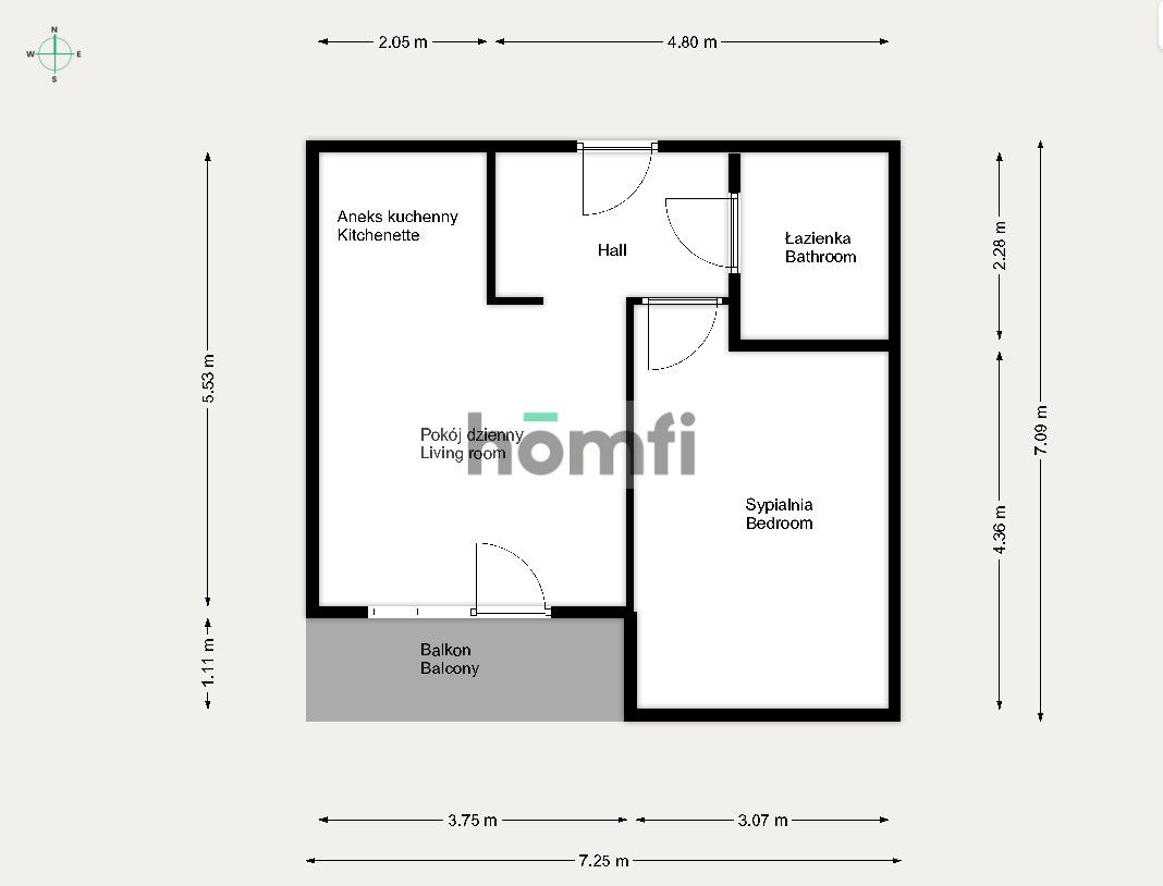 2 rooms on south of Wroclaw, Jutrzenki str. - Apartment - Rent - Wrocław, Krzyki / Klecina