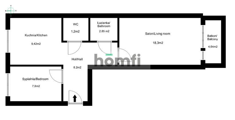 2-room apartment, 47.1 m², for sale - Квартира - Продаж - Toruński, Lubicz / Lubicz Górny
