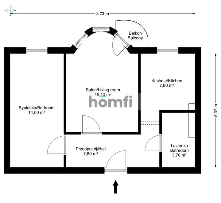Available for immediate rent: a comfortable, 1-bedroom apartment (2 rooms) in Bydgoskie Przedmieście - Apartment - Rent - Toruń, Bydgoskie Przedmieście