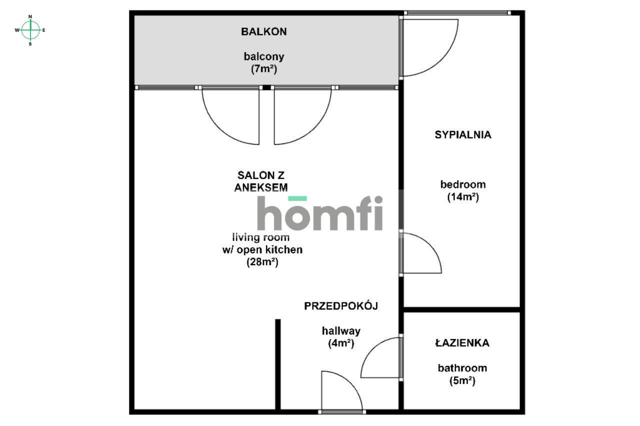 Piastowska 30, 51m²: brand-new premium 2-room apartment | air-con | large balcony - Apartment - Rent - Kraków, Krowodrza / Bronowice