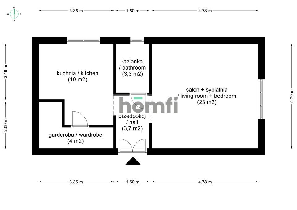 City Center | bright and stylish 44 m² | ready to move in immediately - Квартира - Оренда - Kraków, Śródmieście / Olsza
