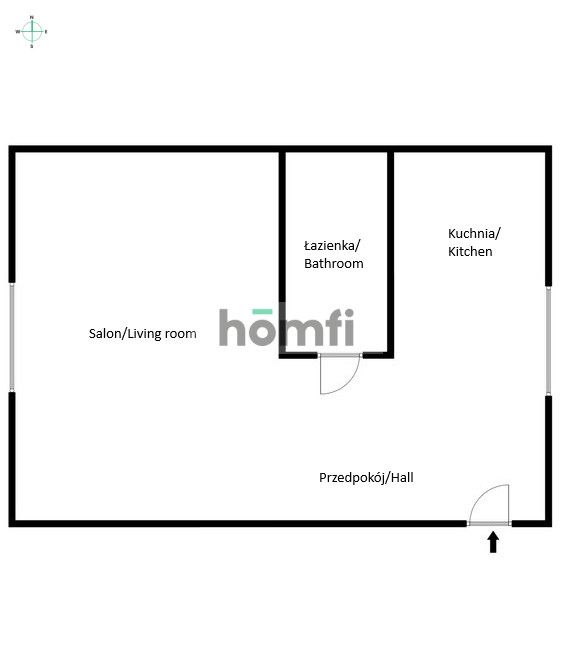 well-designed studio apartment with an area of 28.2 sqm, located in Płaszów. - Квартира - Продаж - Kraków, Podgórze