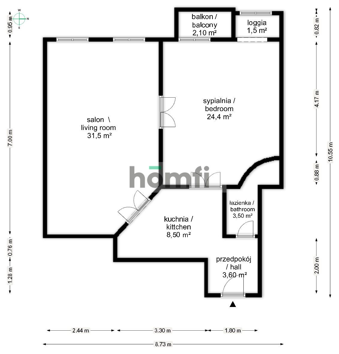 2 POKOJE | KAMIENICA | BALKON | LOGGIA | PIWNICA - Mieszkanie - Wynajem - Wrocław, Śródmieście / Nadodrze