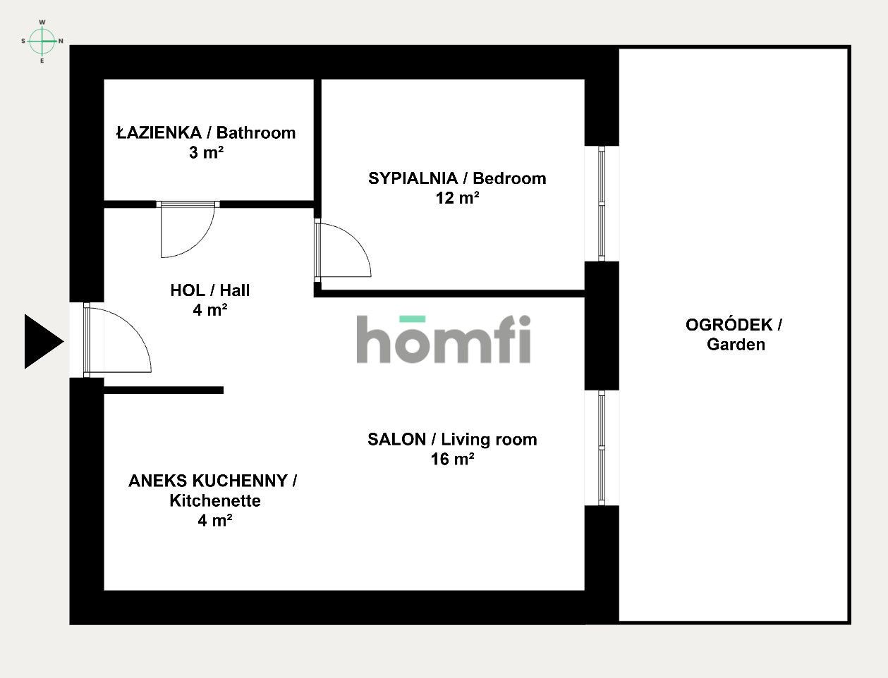 Two-room apartment with garden, storage room and 2MP - Apartment - Rent - Kraków, Ruczaj