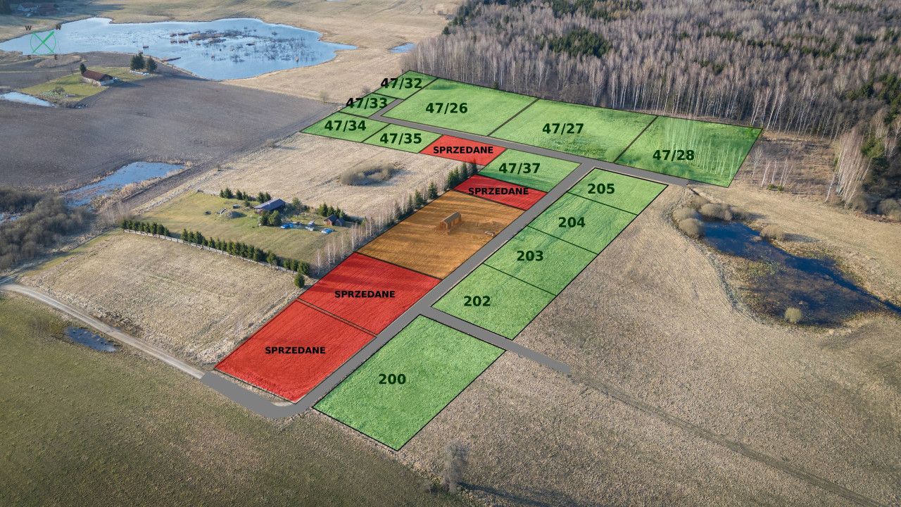 Exceptional plot with a view of the lake and forest - Plot - Sale - Lidzbarski, Lidzbark Warmiński / Blanki