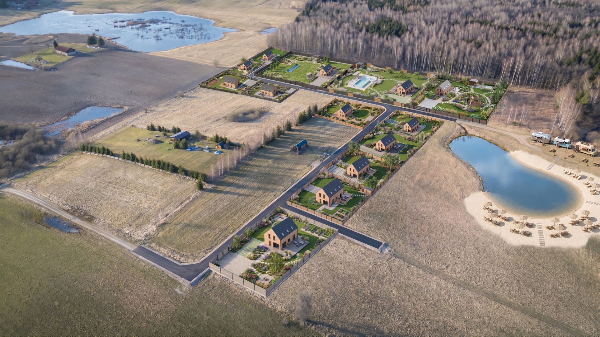 Exceptional plot with a view of the lake and forest - Plot - Sale - Lidzbarski, Lidzbark Warmiński / Blanki