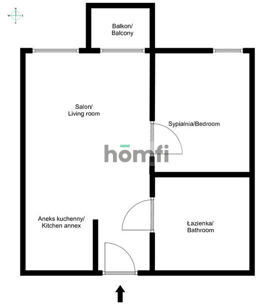Freshly repainted 2-room apartment with a balcony - 15 Poznańska St. - Apartment - Rent - Kraków, Krowodrza