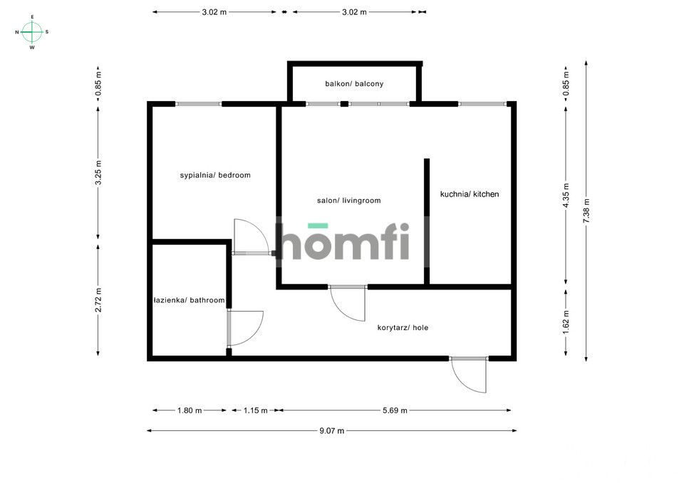 2 ROOMS | BALCONY | ELEVATOR | CELLAR - Квартира - Оренда - Wrocław, Krzyki