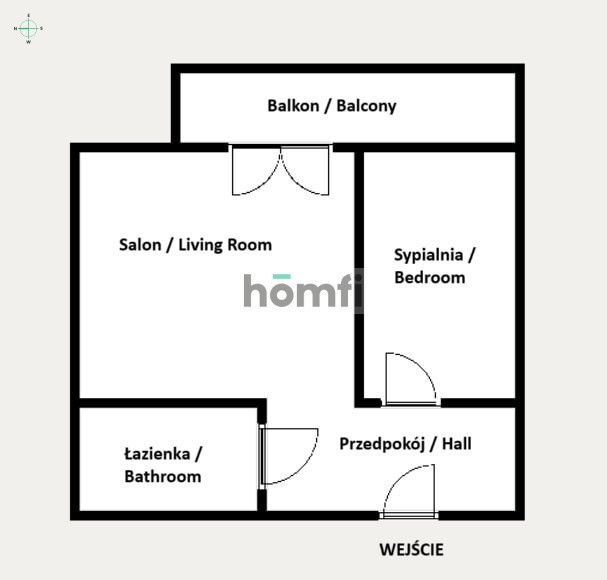 A 2-room apartment (34m2) at ul. Myśliwska - Apartment - Rent - Kraków, Podgórze