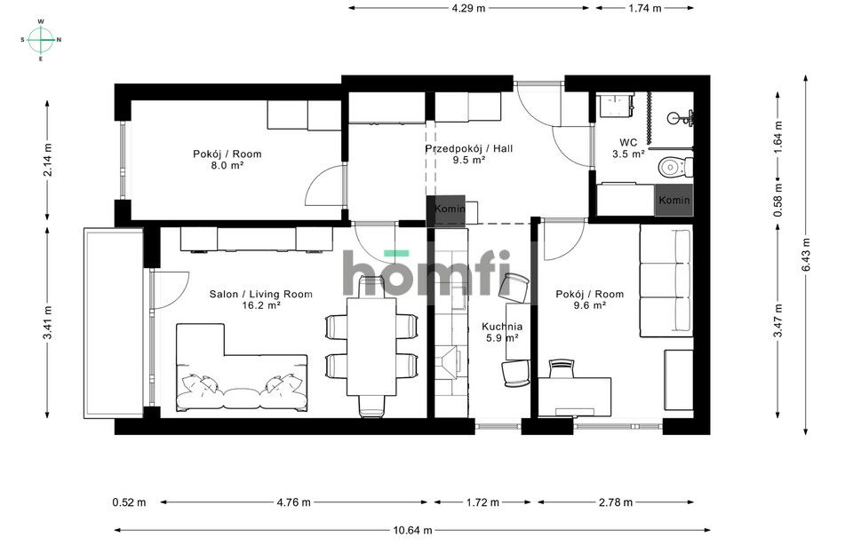3 rooms | Bielsko-B. city center | scenic view | for rent - Apartment - Rent - Bielsko-Biała