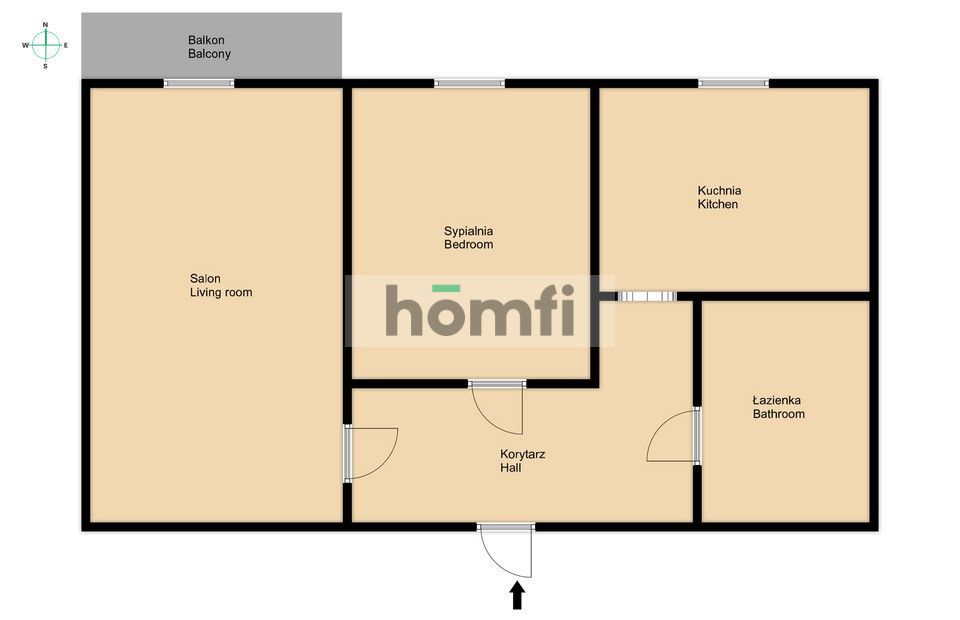 Spacious, two-room apartment with a balcony - Apartment - Rent - Radom, Ustronie