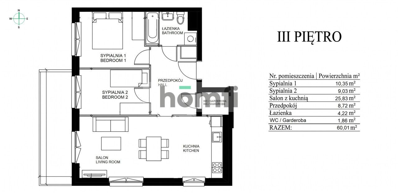 BRIGHT 3-ROOM APARTMENT WITH AIR CONDITIONING | UL. BOCHENKA | UNDERGROUND PARKING | LARGE BALCONY | STORAGE ROOM - Квартира - Продаж - Kraków, Podgórze