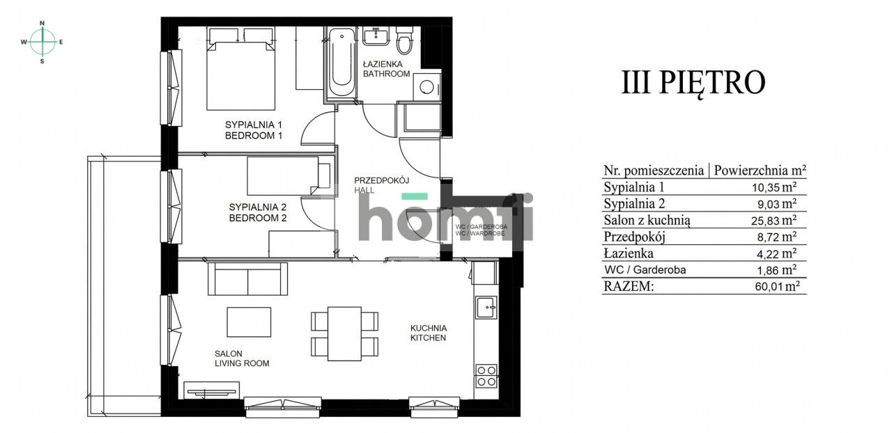 BRIGHT 3-ROOM APARTMENT WITH AIR CONDITIONING | UL. BOCHENKA 12A | UNDERGROUND PARKING | LARGE BALCONY | STORAGE ROOM - Квартира - Продаж - Kraków, Podgórze