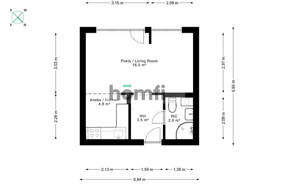 Funkcjonalna kawalerka po remoncie w Bielsku - Mieszkanie - Sprzedaż - Bielsko-Biała, Aleksandrowice