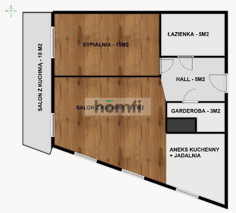 TWO-ROOM APARTMENT WITH A VIEW ON SŁUŻEWIEC - Квартира - Оренда - Warszawa, Mokotów