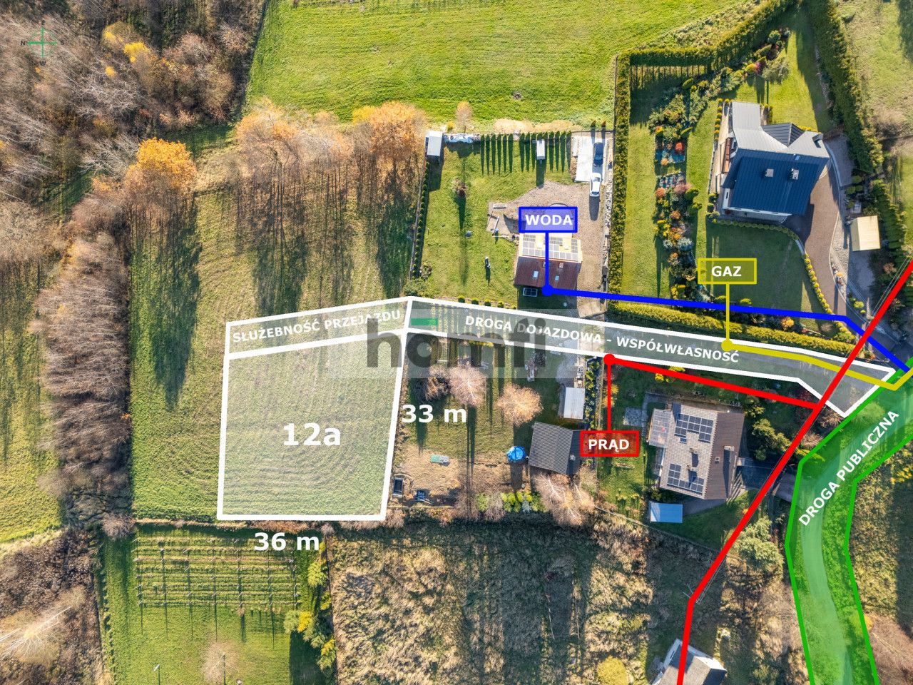 Building 12 ares - quiet and green neighborhood - Plot - Sale - Krakowski, Mogilany / Włosań