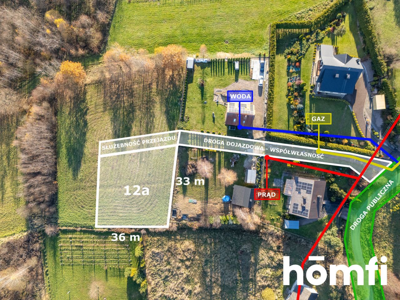 Building 12 ares - quiet and green neighborhood - Plot - Sale - Krakowski, Mogilany / Włosań