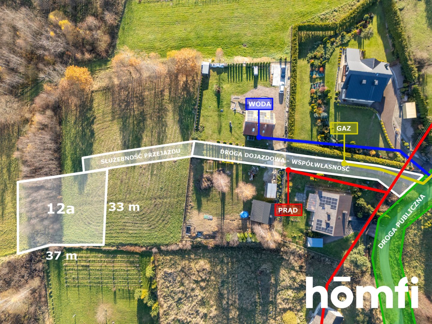 Building 12 ares - quiet and green neighborhood - Plot - Sale - Krakowski, Mogilany / Włosań