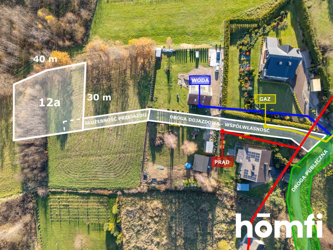 Building 12 ares - quiet and green neighborhood - Plot - Sale - Krakowski, Mogilany / Włosań