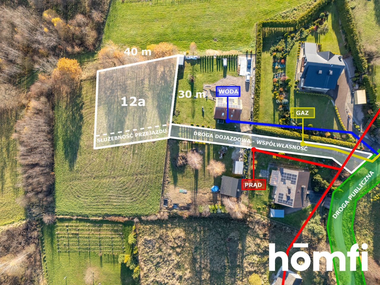 Building 12 ares - quiet and green neighborhood - Plot - Sale - Krakowski, Mogilany / Włosań