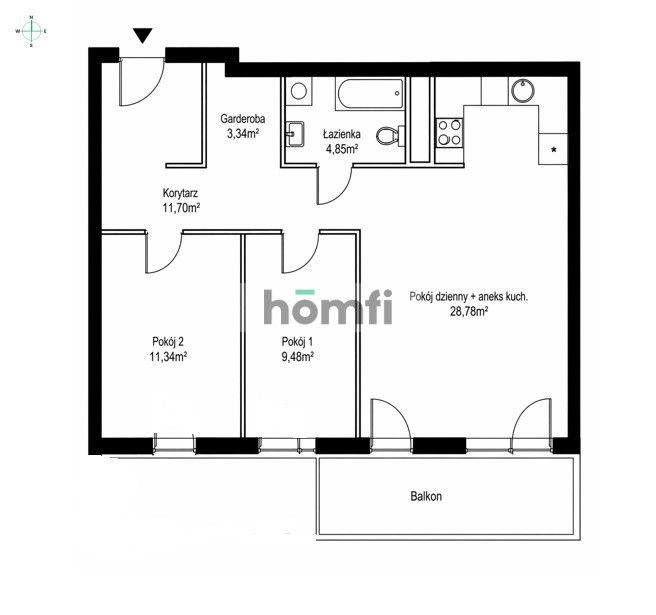 Spacious 3-room apartment with a large balcony - Apartment - Sale - Piaseczyński, Piaseczno / Józefosław