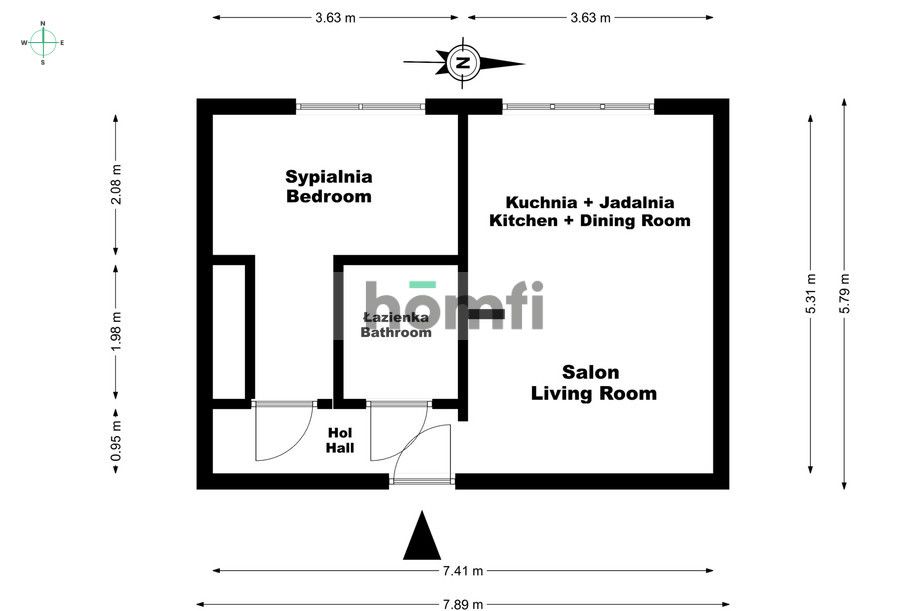 Perfect for Couples 2 Rooms at Mokotów. - Квартира - Оренда - Warszawa, Mokotów / Wierzbno
