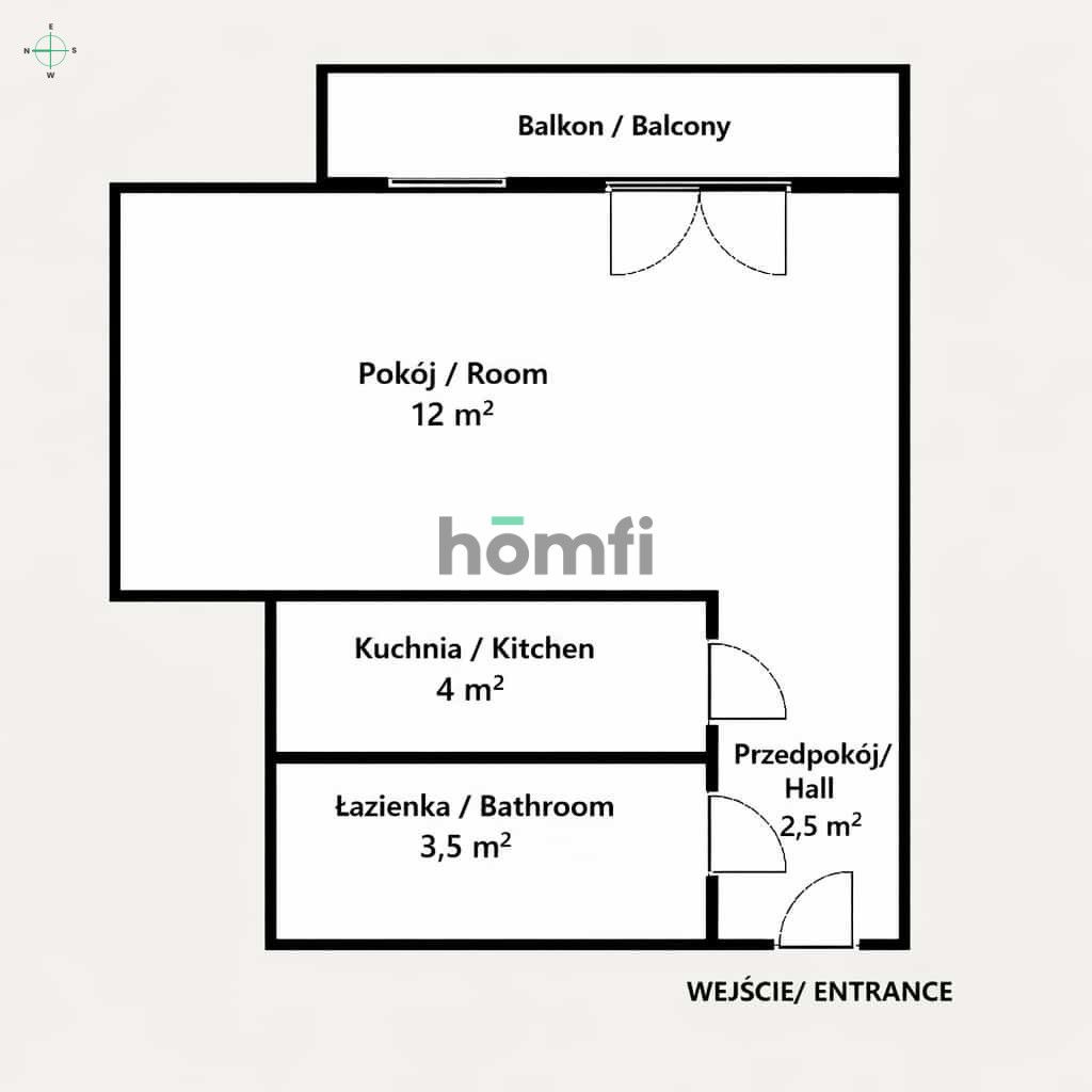 Studio apartment with a separate kitchen | 26 m² | Vetulaniego St., Krakow - Квартира - Оренда - Kraków, Krowodrza / Prądnik Biały