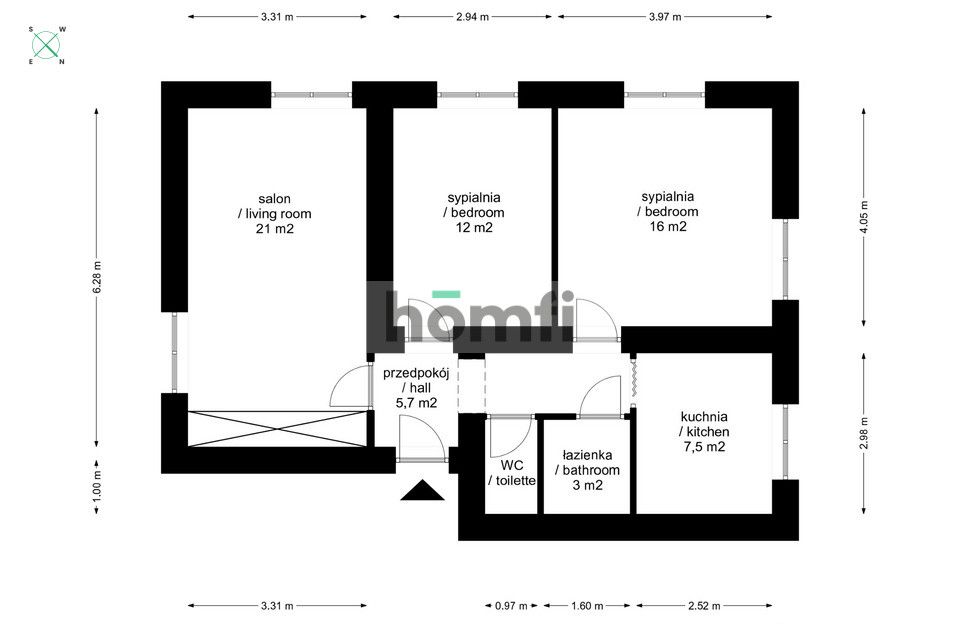 3 pokoje dla rodziny | zieleń, przestrzeń | świetna lokalizacja - Mieszkanie - Sprzedaż - Kraków, Nowa Huta / Nowa Huta
