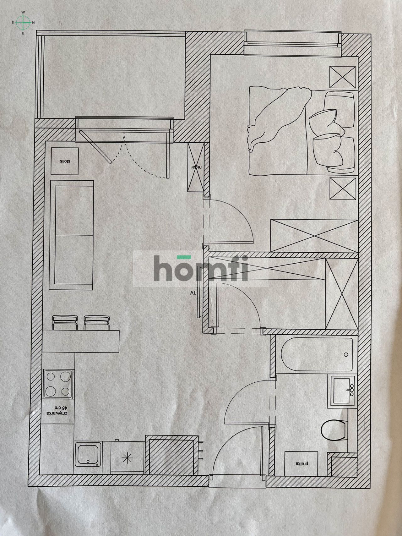Bright, modern 2-bedroom apartment, 37 m2, near downtownt - Apartment - Rent - Wrocław, Krzyki